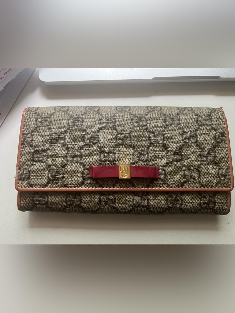 Gucci Beige GG Canvas Continental Wallet